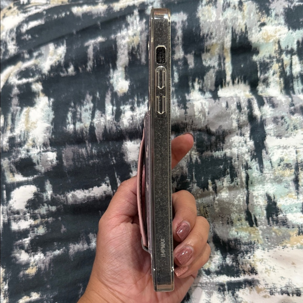 Elegant Floral Phone Case with Stand - Pink and Gray - Picture 2 of 8